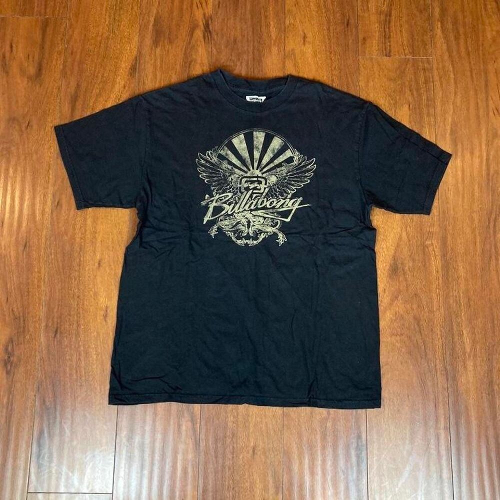 Vintage Billabong Eagle Wings Black T-Shirt Size L